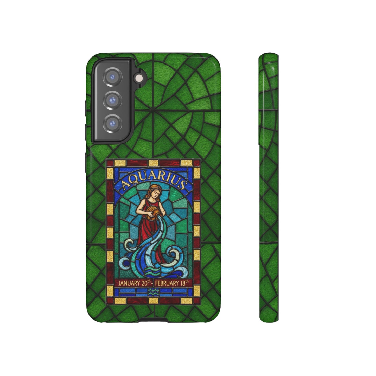 Aquarius Zodiac Stained Glass - Arty Phone Case