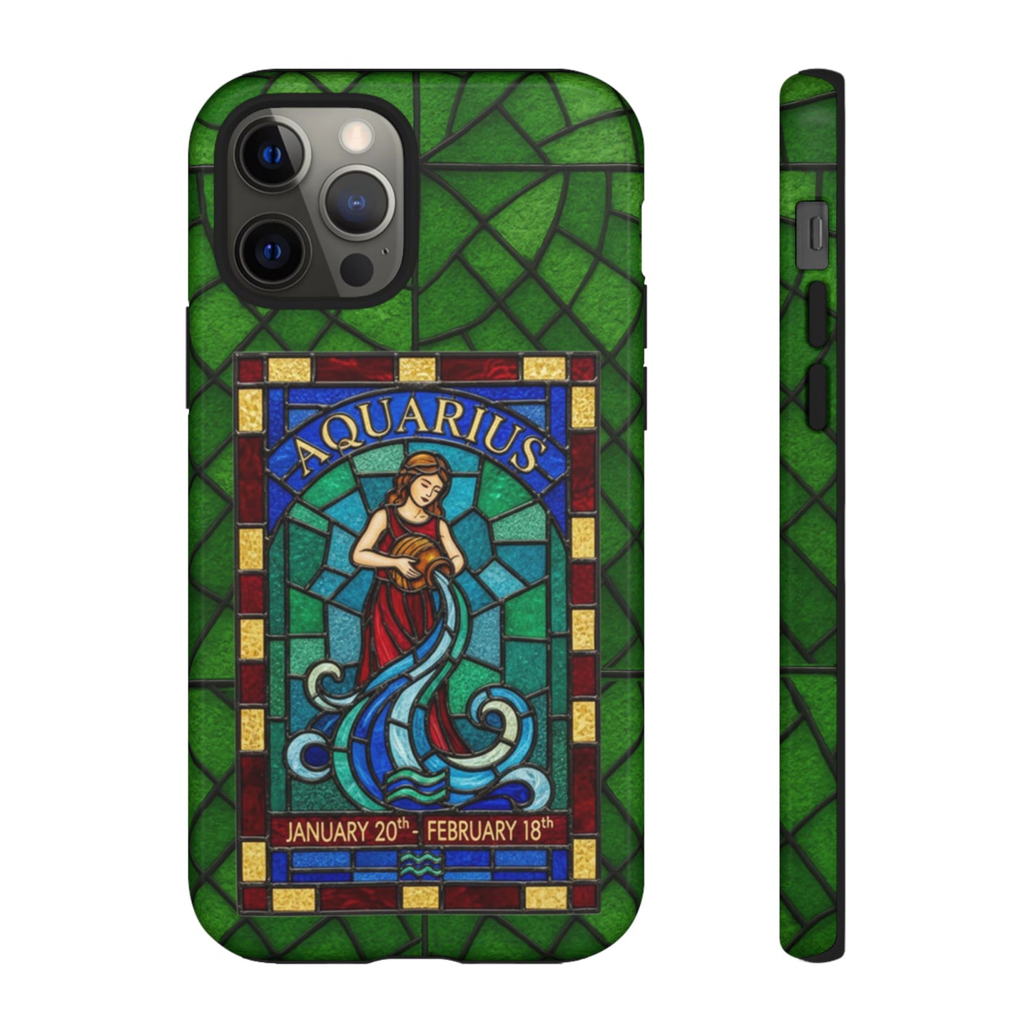 Aquarius Zodiac Stained Glass - Arty Phone Case