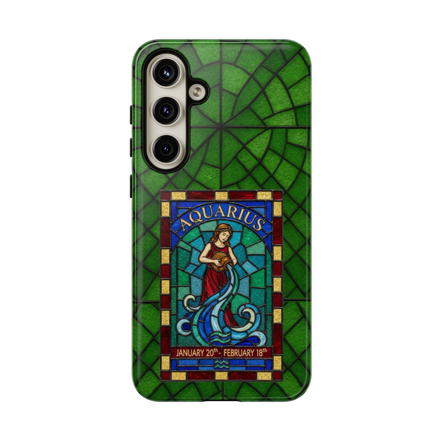 Aquarius Zodiac Stained Glass - Arty Phone Case