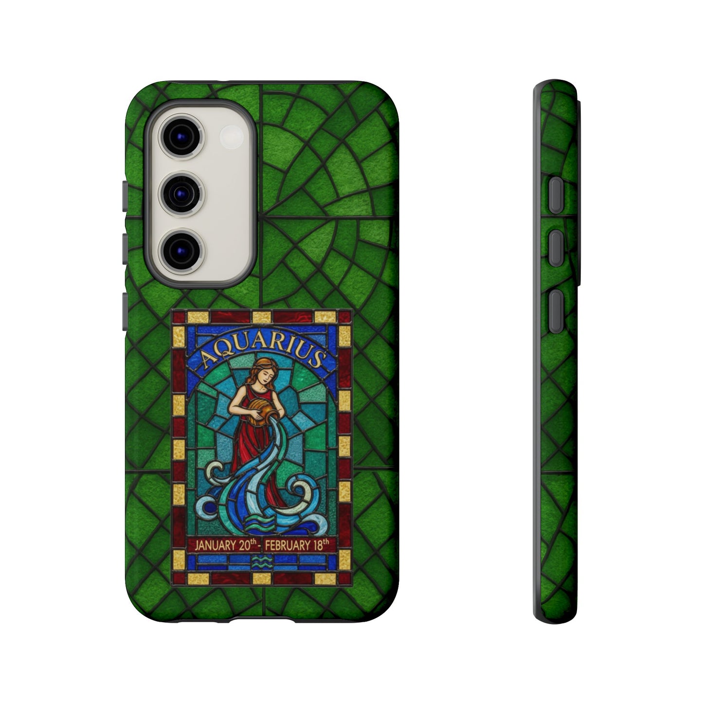 Aquarius Zodiac Stained Glass - Arty Phone Case