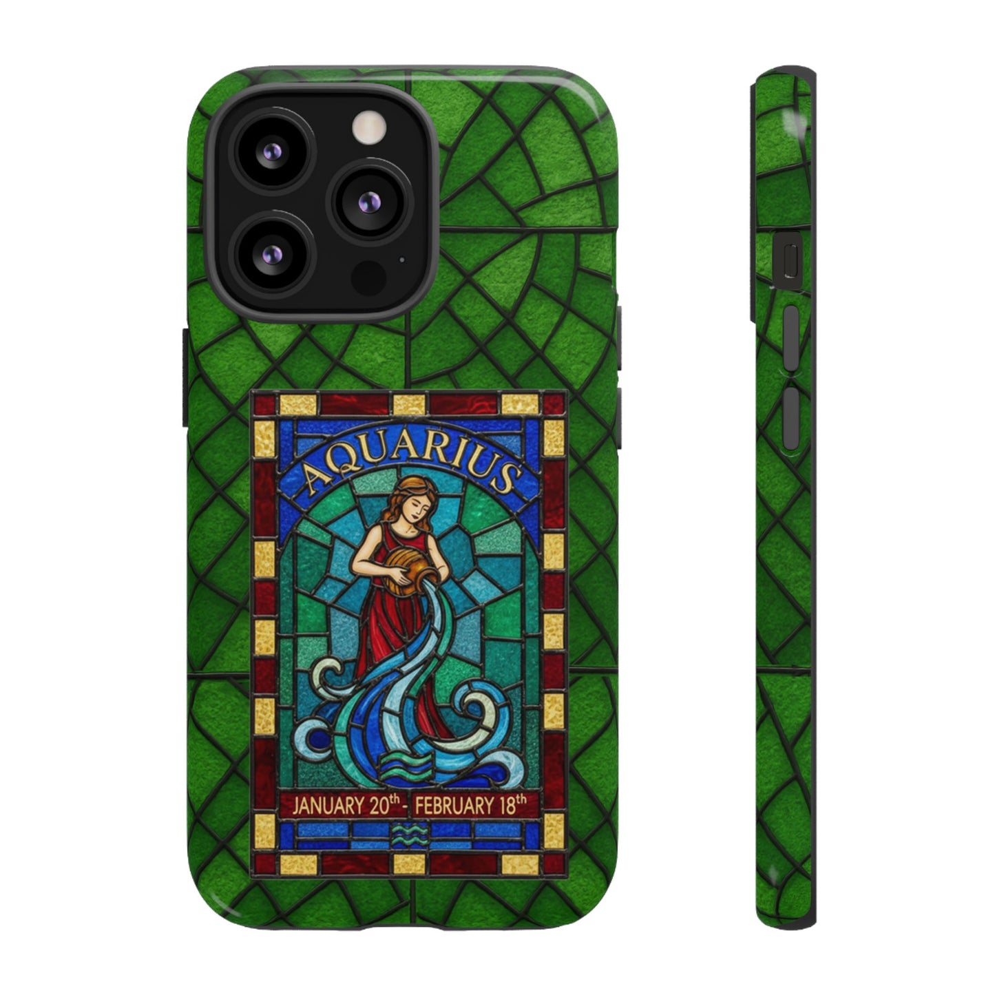 Aquarius Zodiac Stained Glass - Arty Phone Case