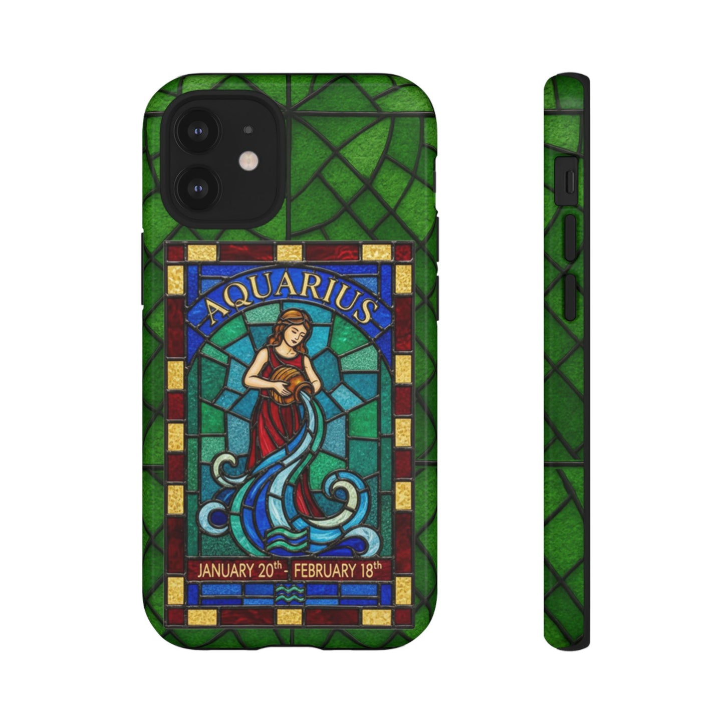 Aquarius Zodiac Stained Glass - Arty Phone Case