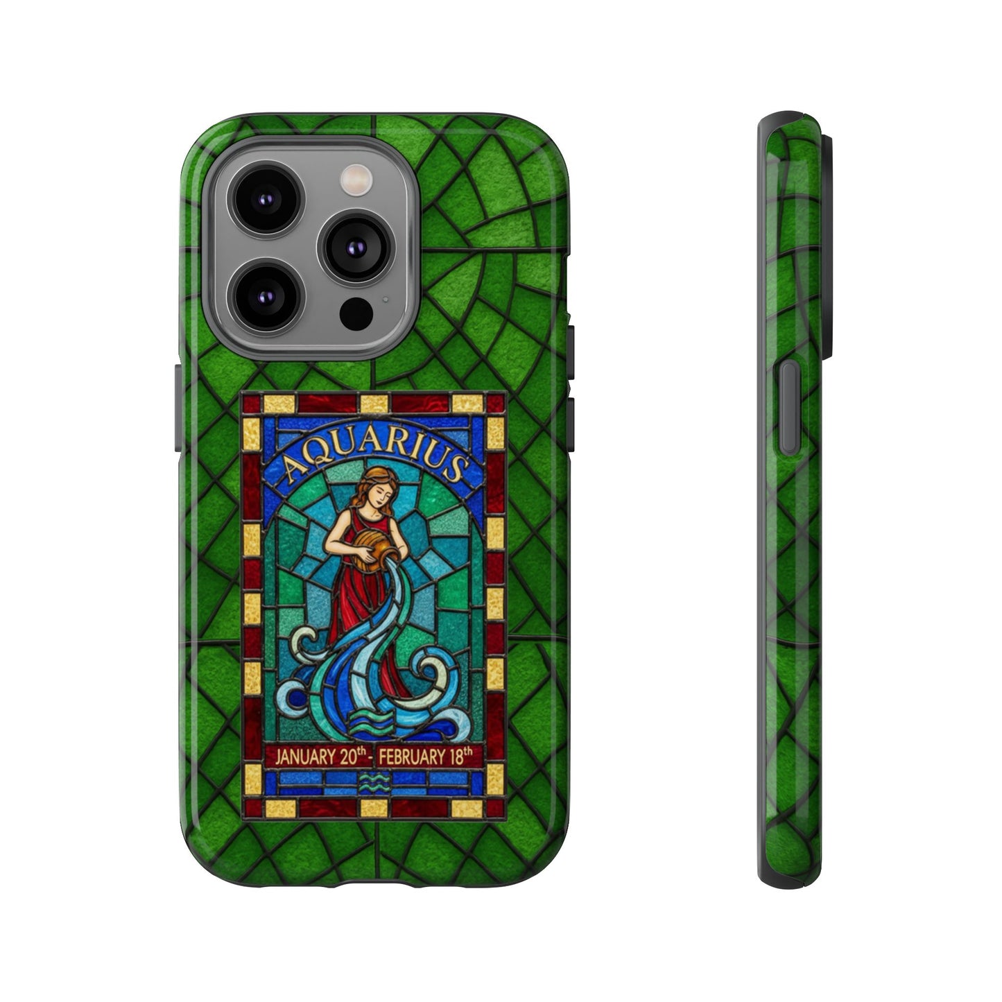 Aquarius Zodiac Stained Glass - Arty Phone Case