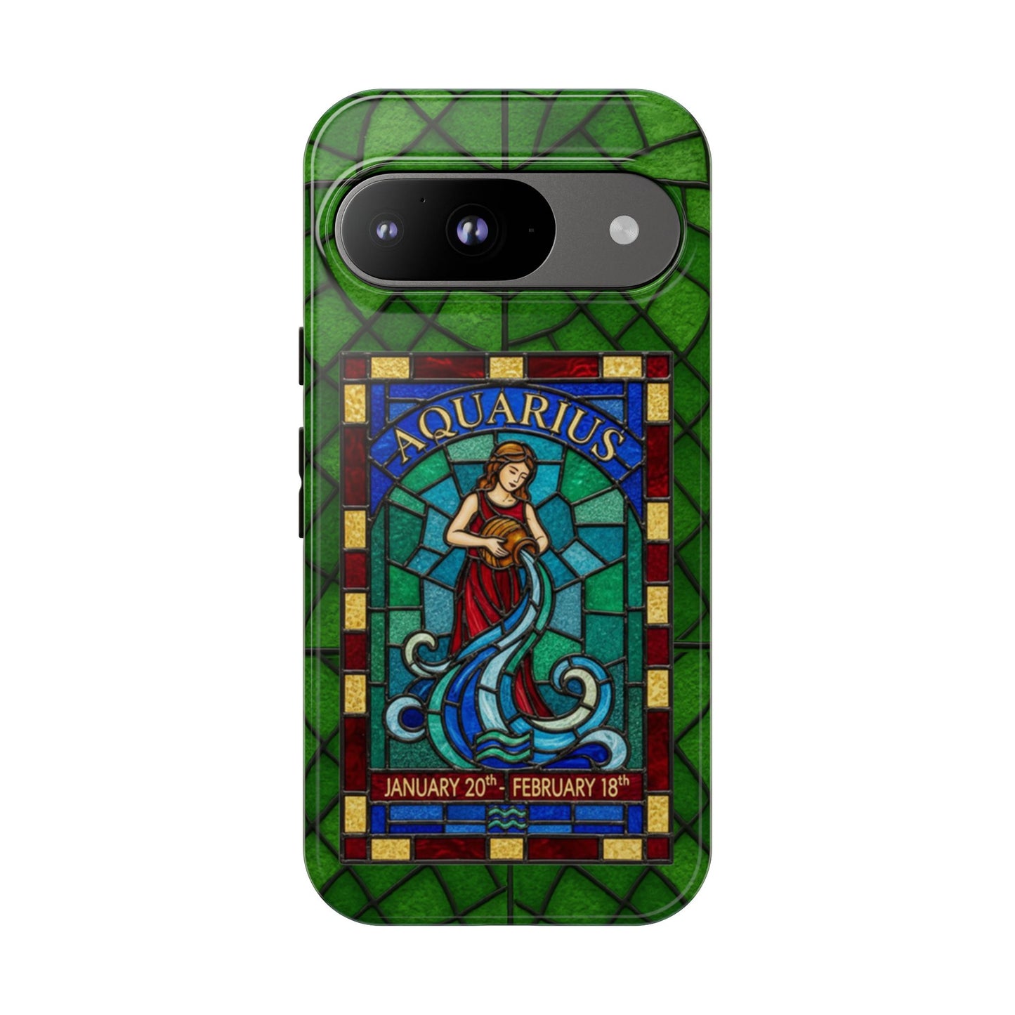 Aquarius Zodiac Stained Glass - Arty Phone Case