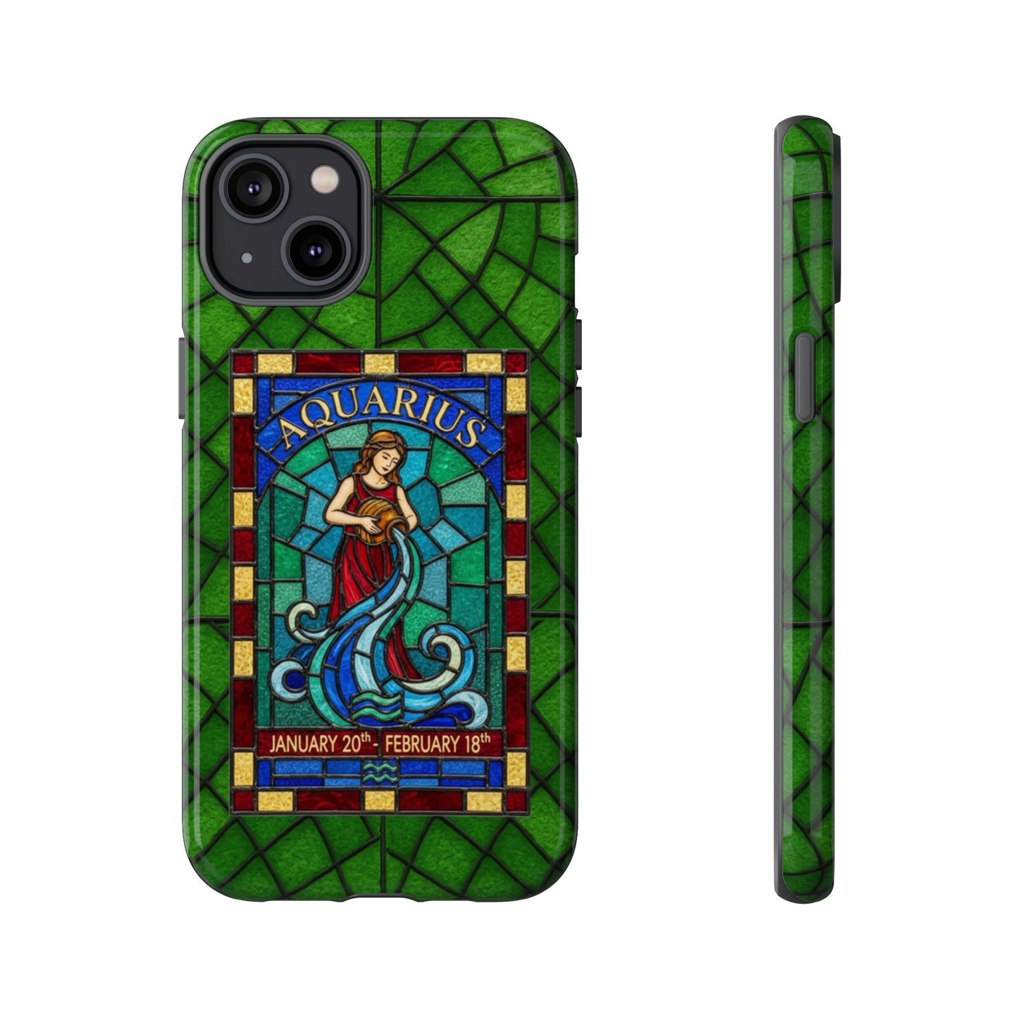 Aquarius Zodiac Stained Glass - Arty Phone Case