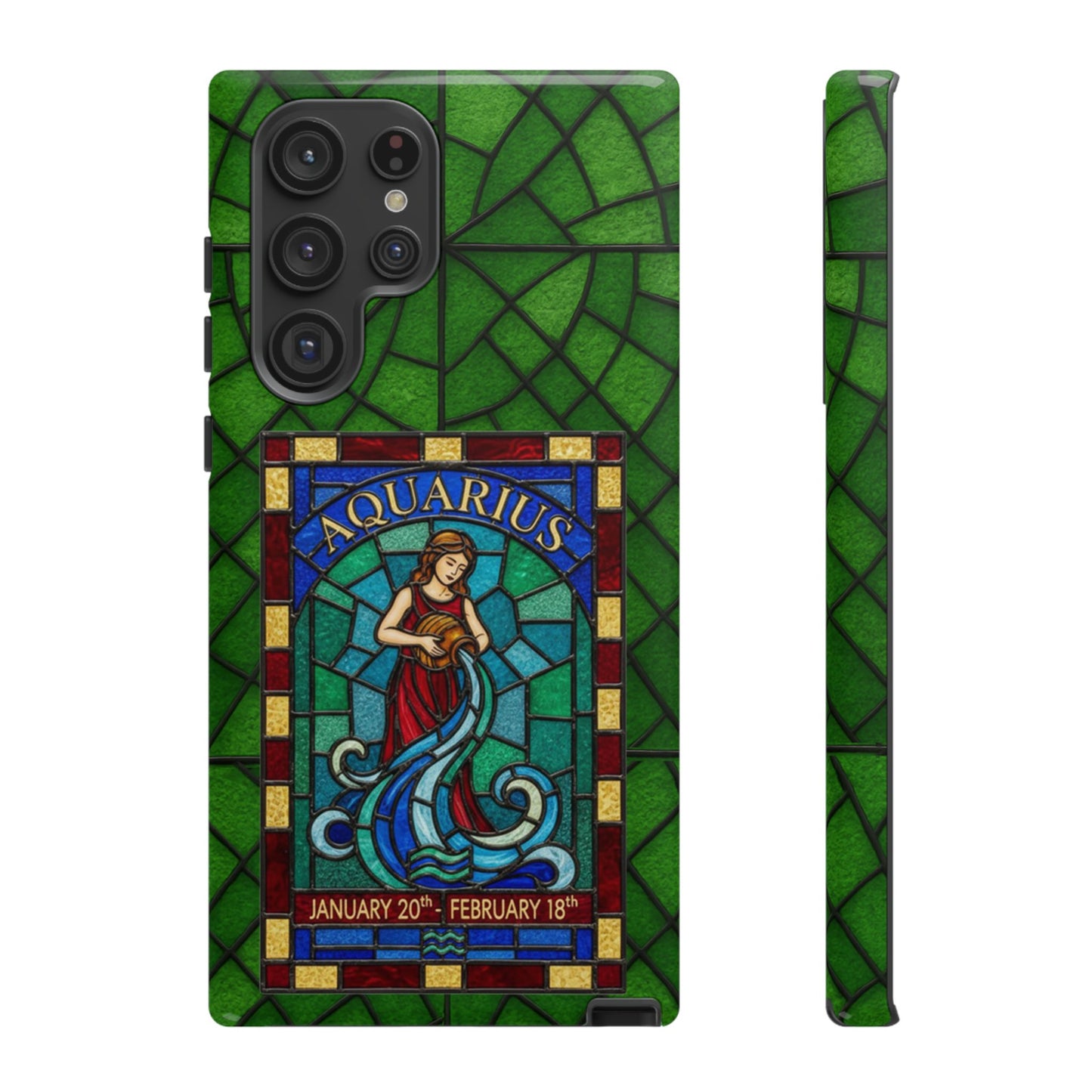 Aquarius Zodiac Stained Glass - Arty Phone Case