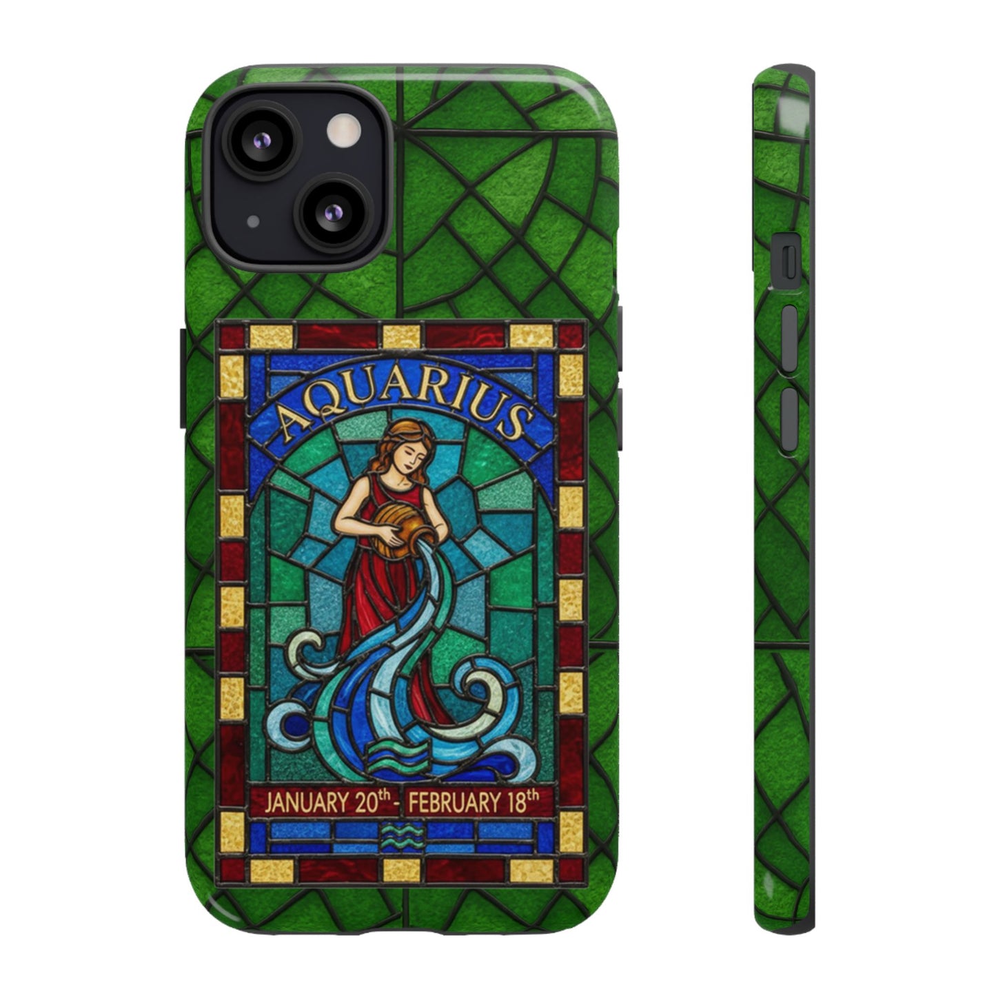Aquarius Zodiac Stained Glass - Arty Phone Case