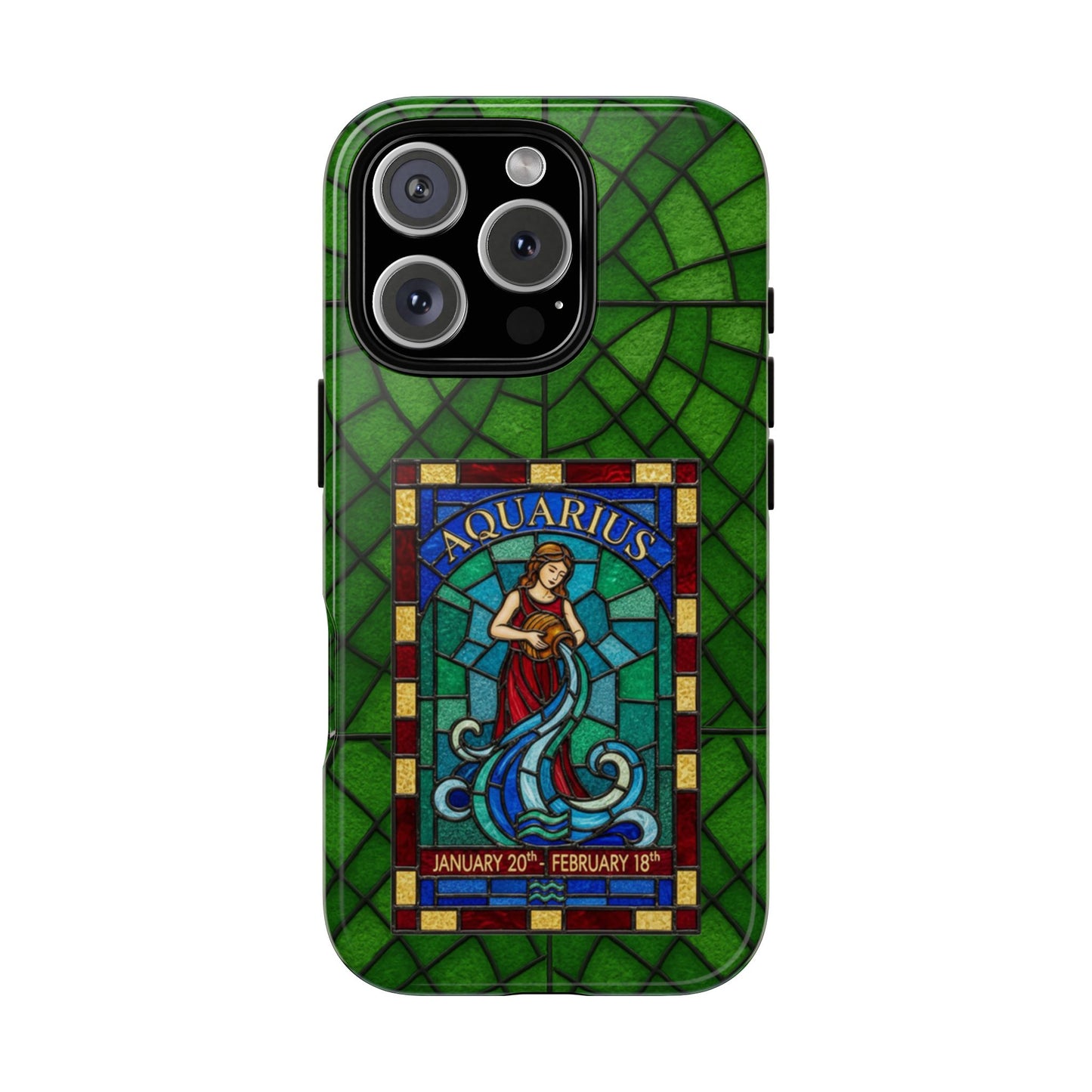 Aquarius Zodiac Stained Glass - Arty Phone Case