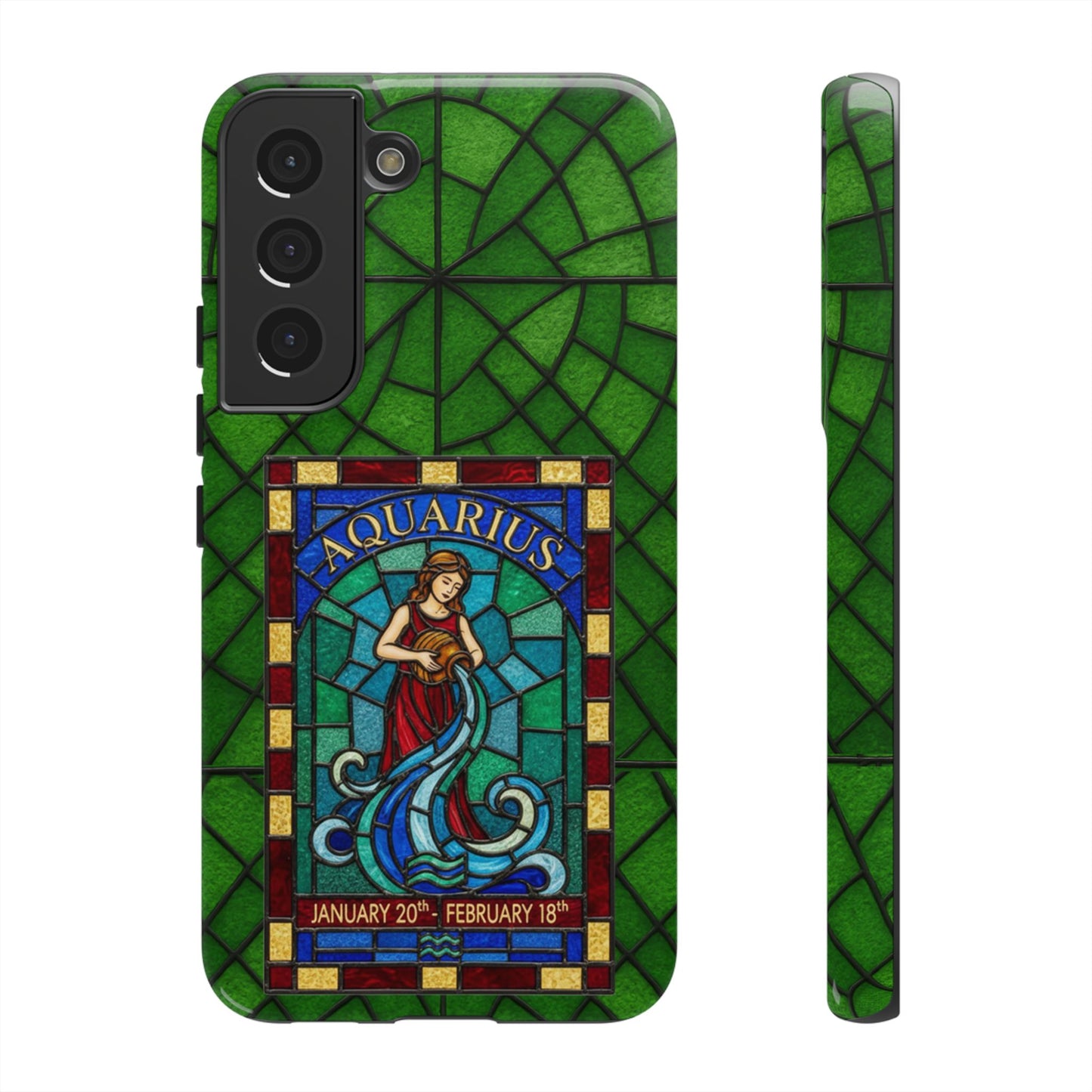 Aquarius Zodiac Stained Glass - Arty Phone Case