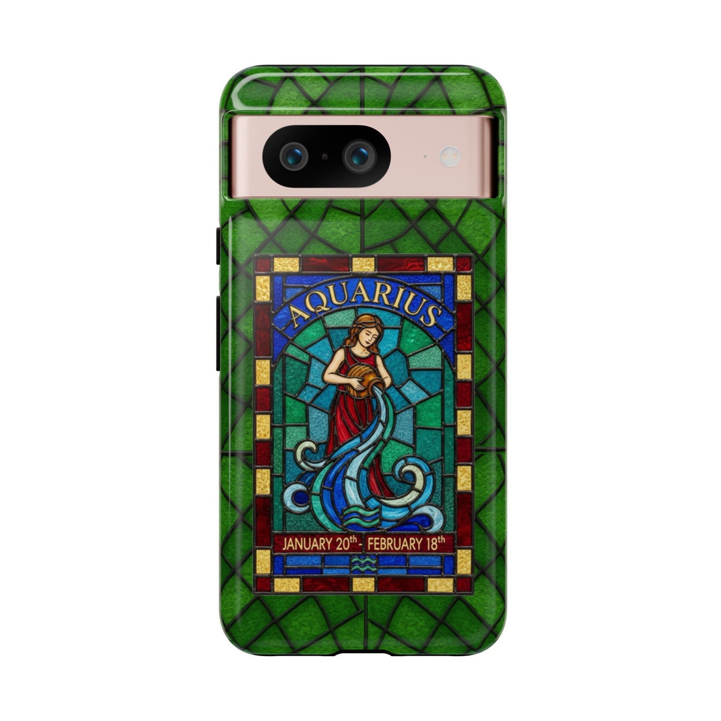 Aquarius Zodiac Stained Glass - Arty Phone Case