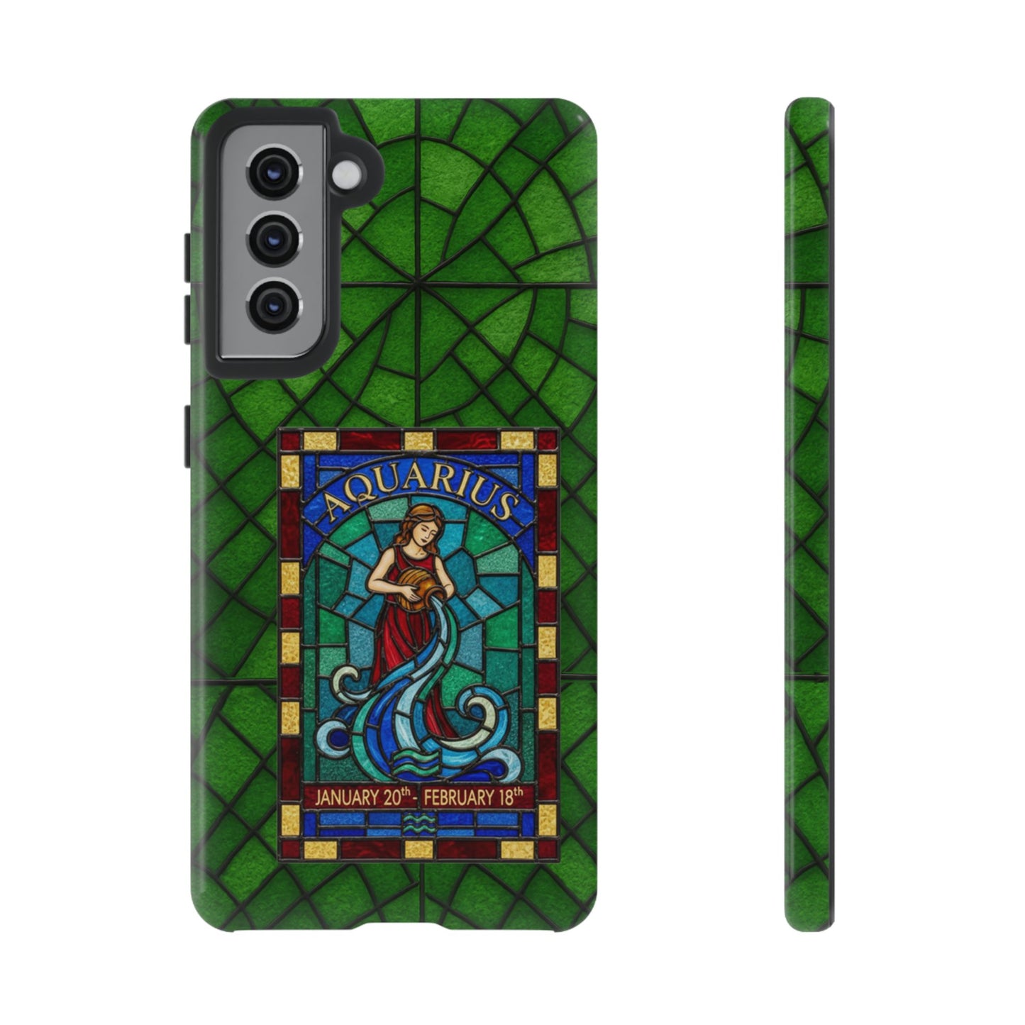 Aquarius Zodiac Stained Glass - Arty Phone Case