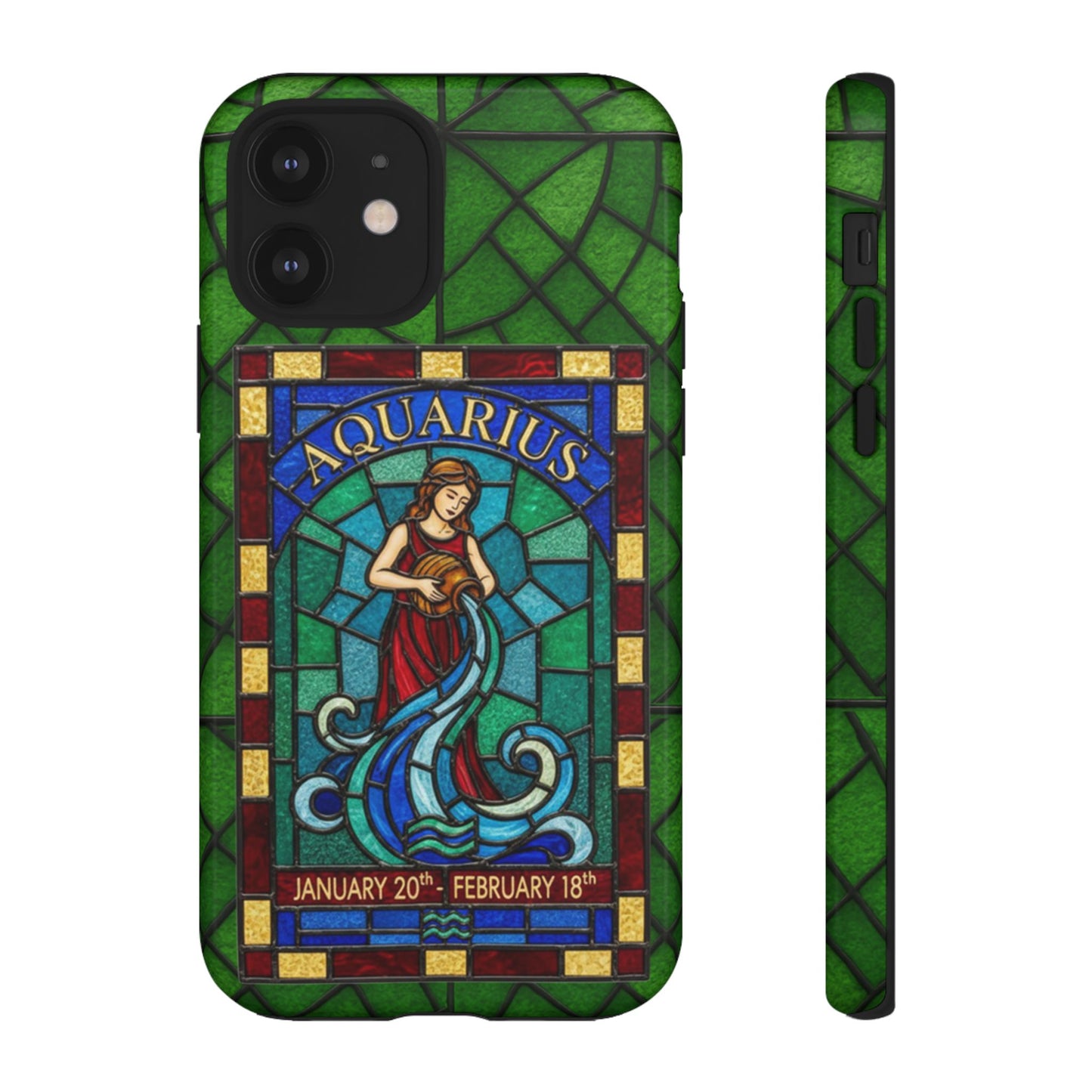 Aquarius Zodiac Stained Glass - Arty Phone Case