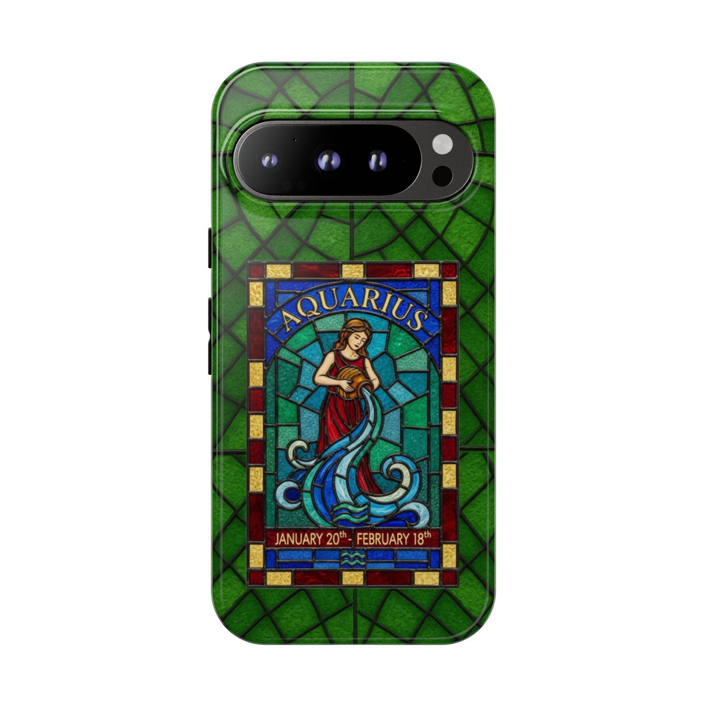 Aquarius Zodiac Stained Glass - Arty Phone Case