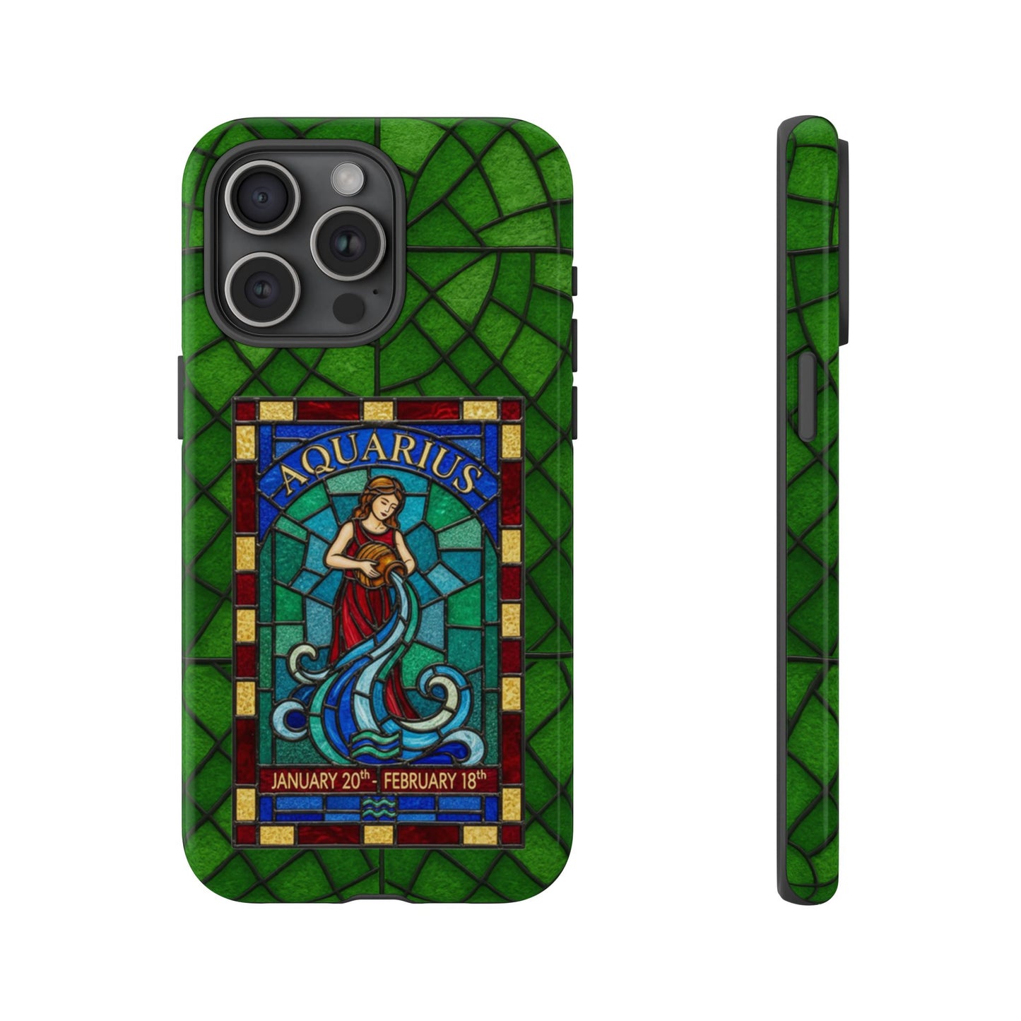 Aquarius Zodiac Stained Glass - Arty Phone Case