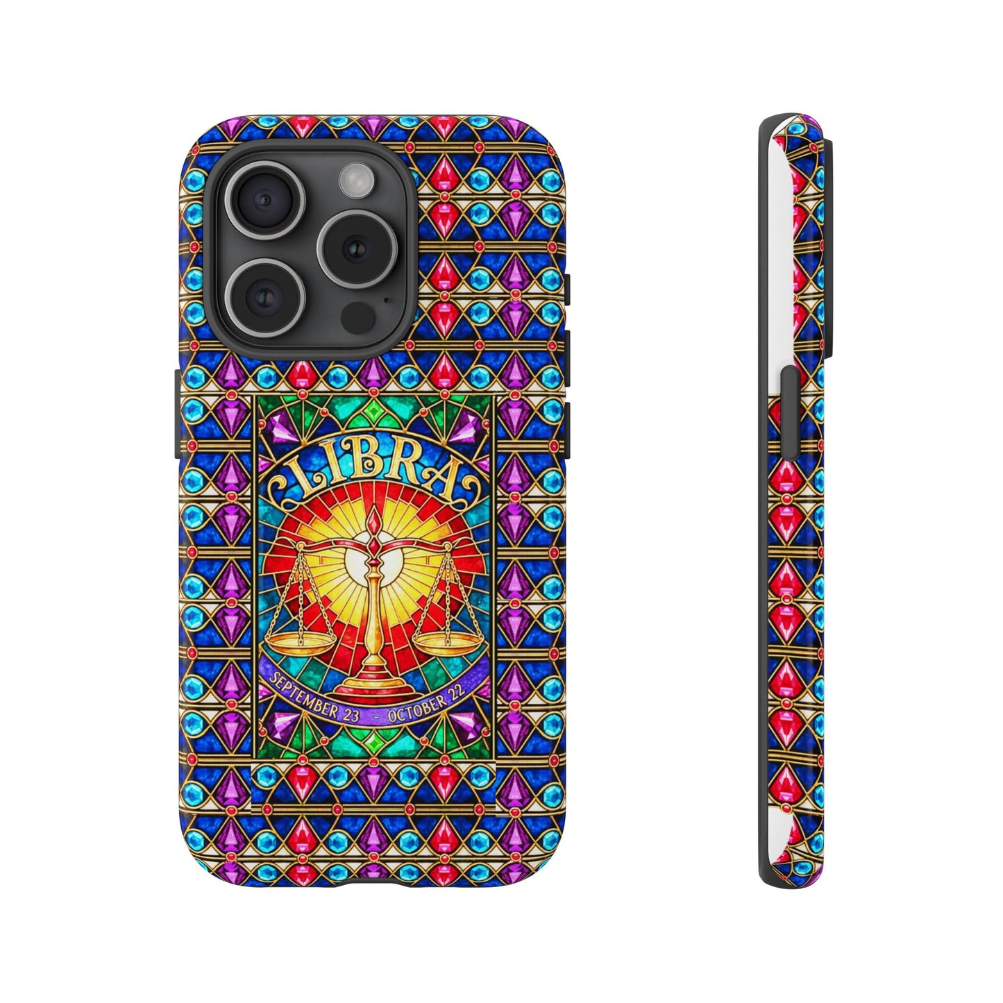 Libra Zodiac Stained Glass - Arty Phone Case
