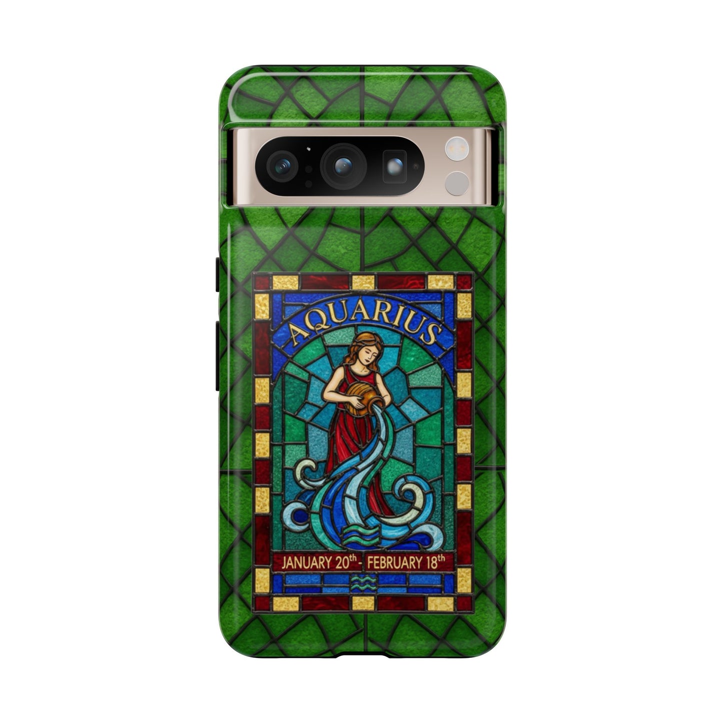 Aquarius Zodiac Stained Glass - Arty Phone Case