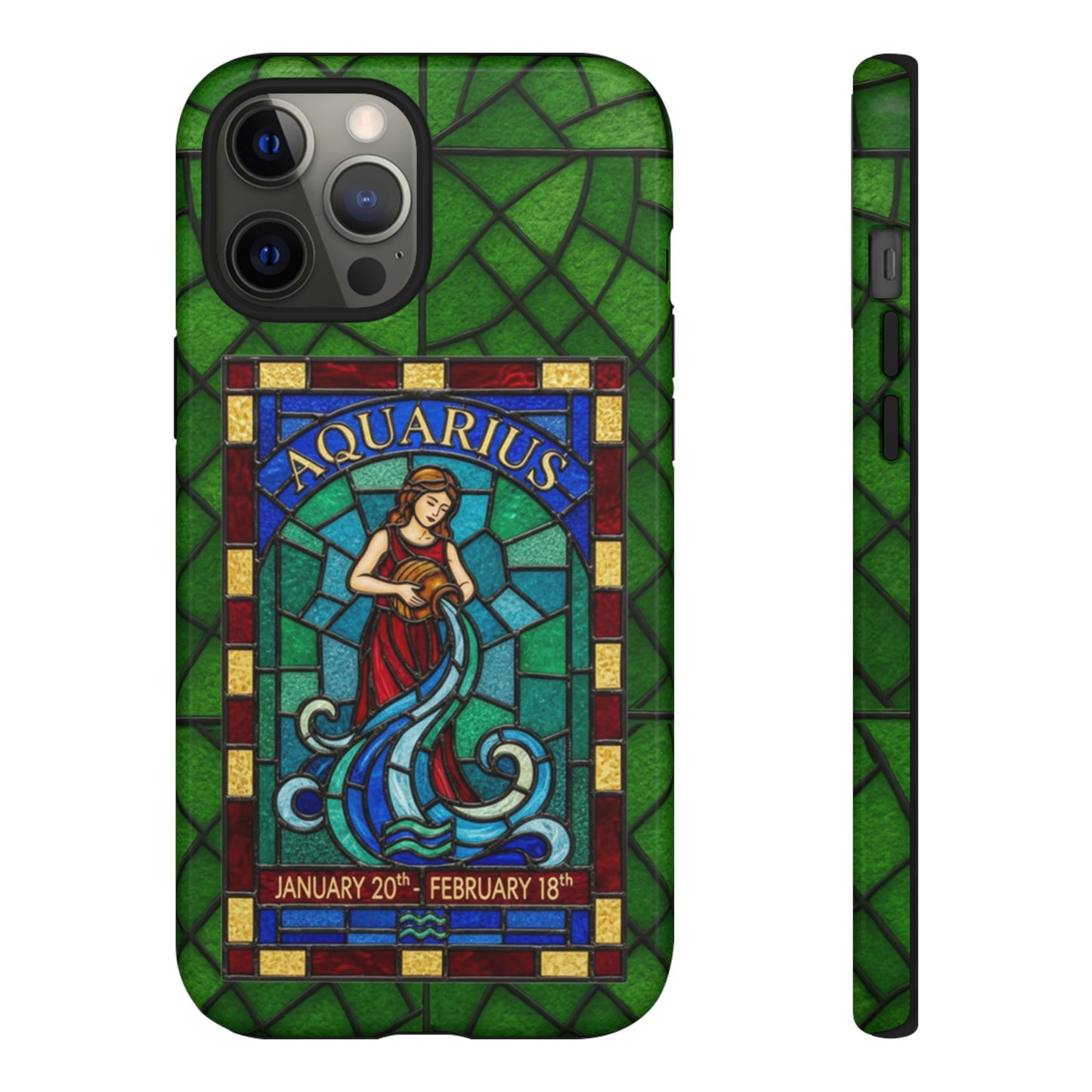 Aquarius Zodiac Stained Glass - Arty Phone Case