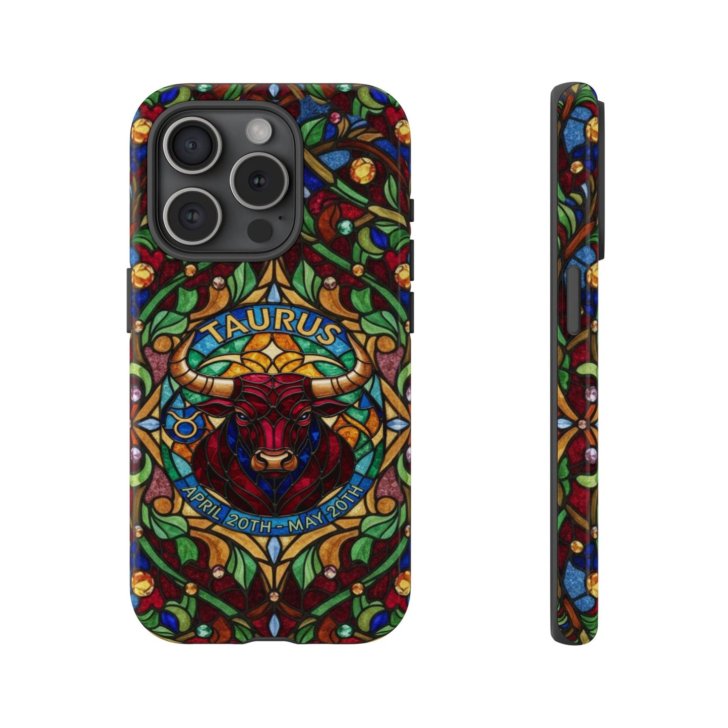 Taurus Zodiac Stained Glass - Arty Phone Case