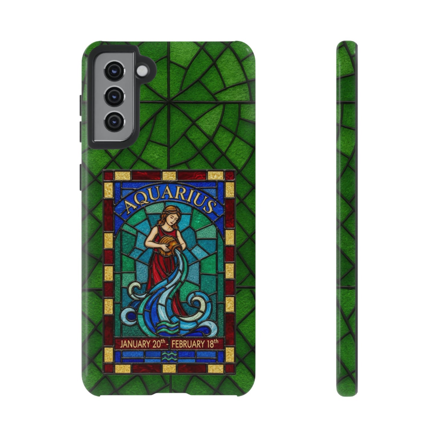 Aquarius Zodiac Stained Glass - Arty Phone Case