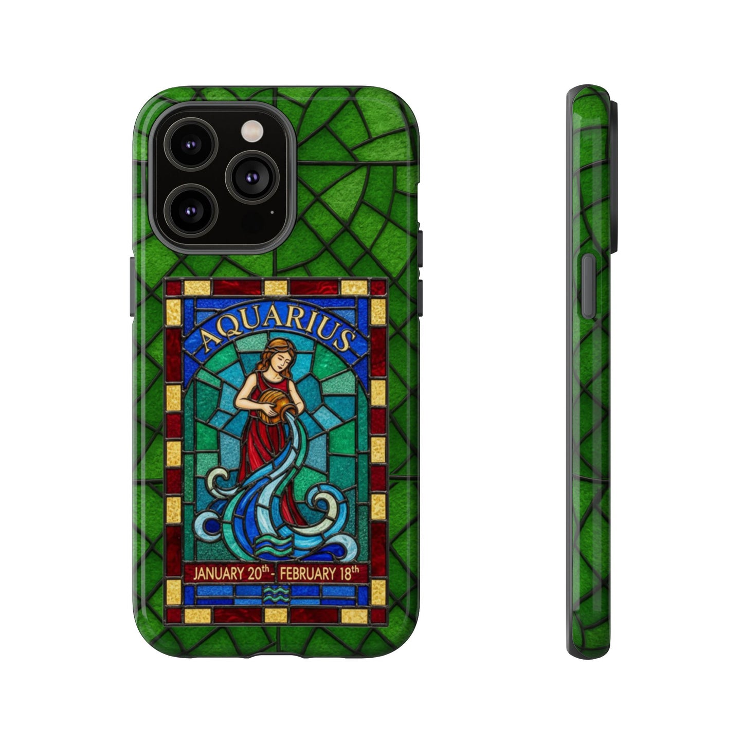Aquarius Zodiac Stained Glass - Arty Phone Case