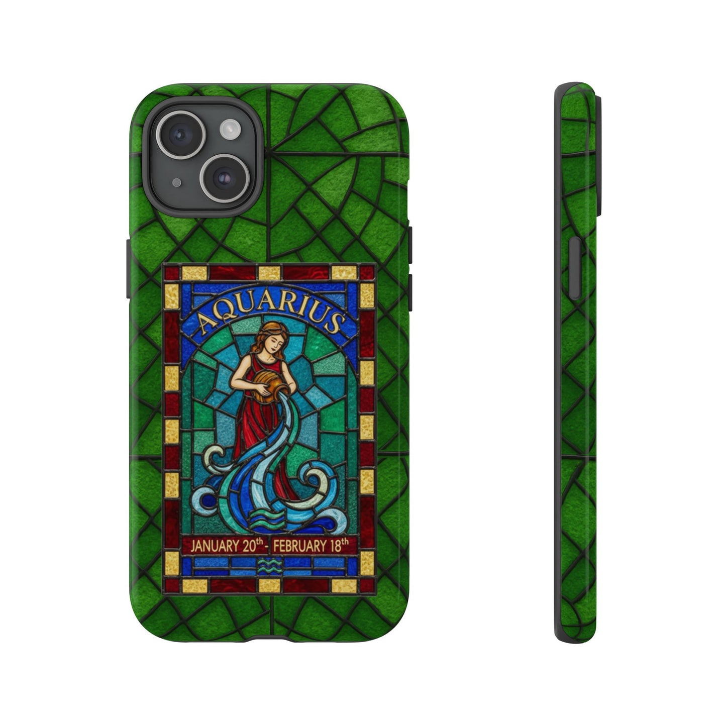 Aquarius Zodiac Stained Glass - Arty Phone Case