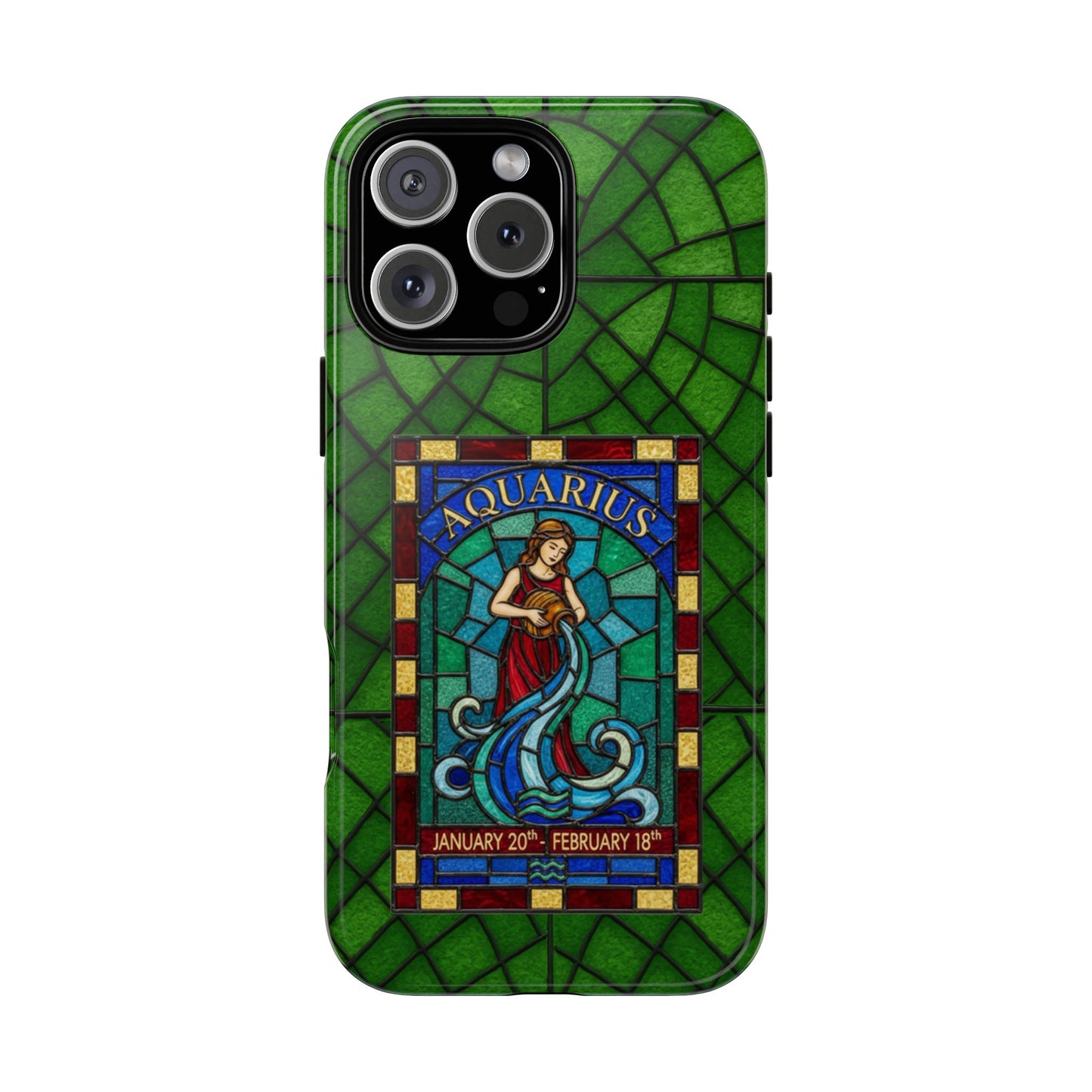 Aquarius Zodiac Stained Glass - Arty Phone Case
