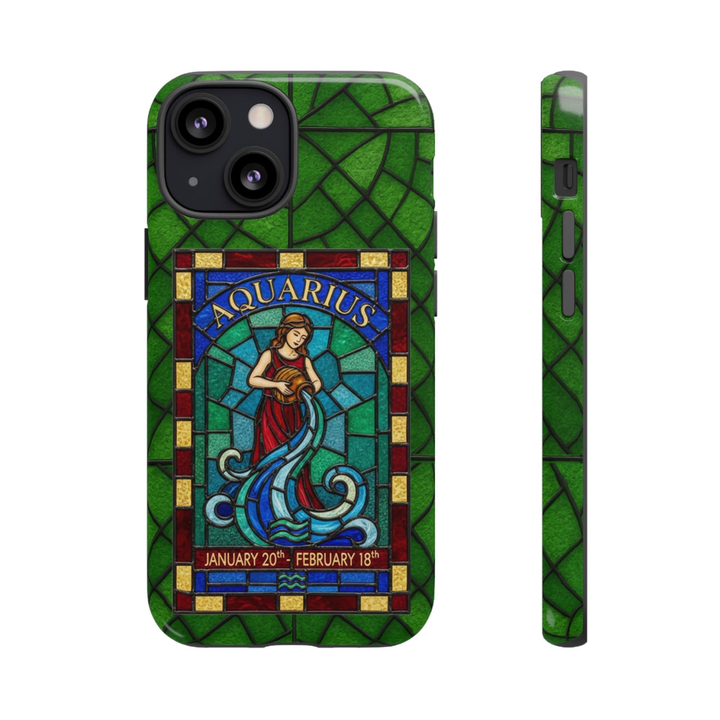 Aquarius Zodiac Stained Glass - Arty Phone Case