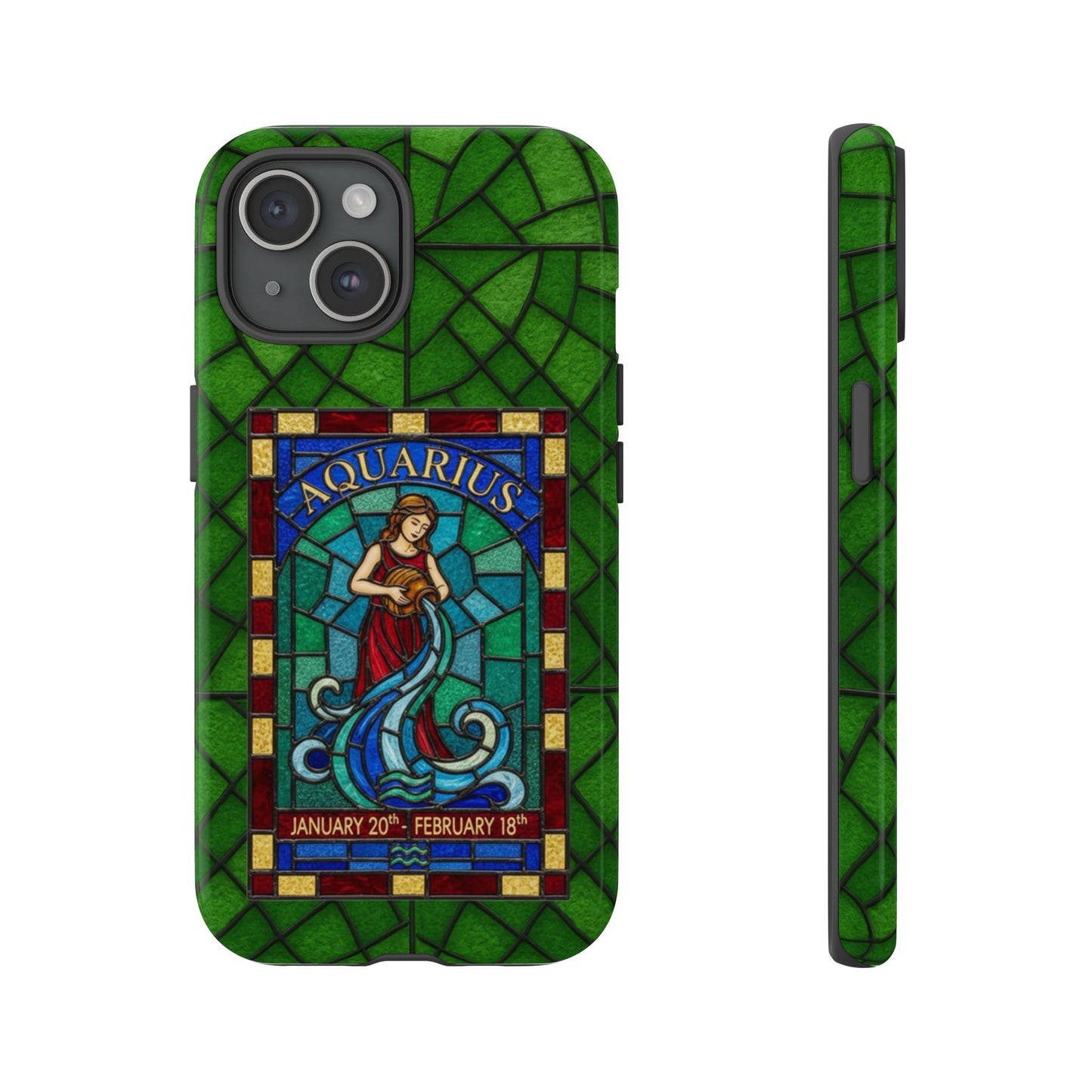 Aquarius Zodiac Stained Glass - Arty Phone Case