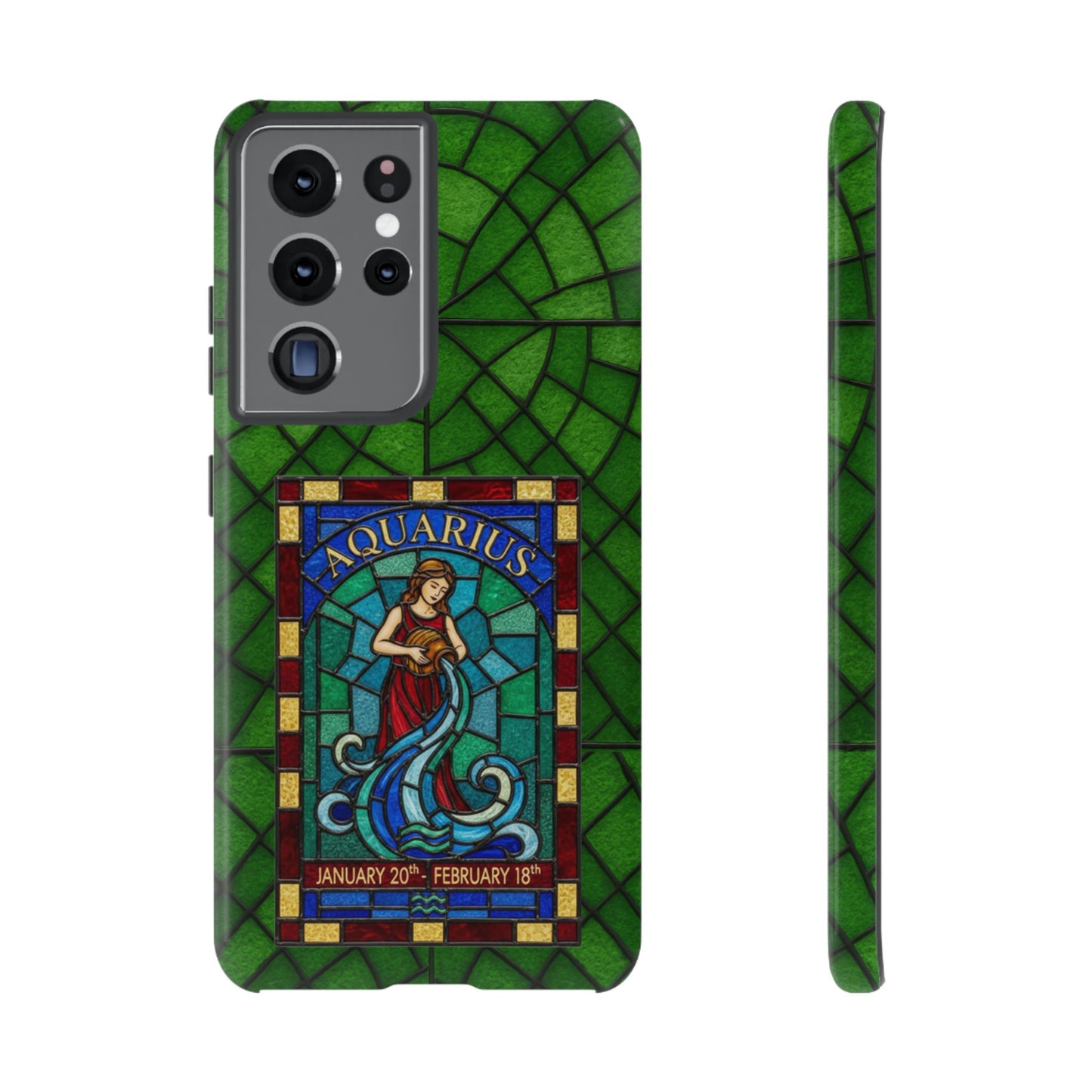Aquarius Zodiac Stained Glass - Arty Phone Case