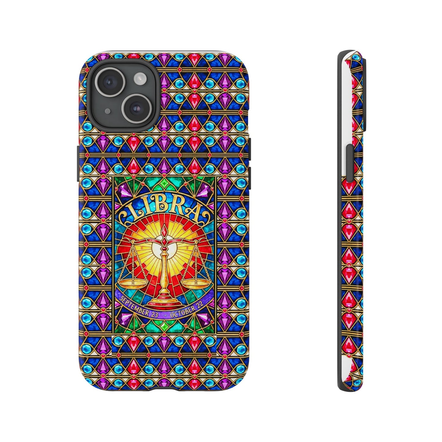 Libra Zodiac Stained Glass - Arty Phone Case