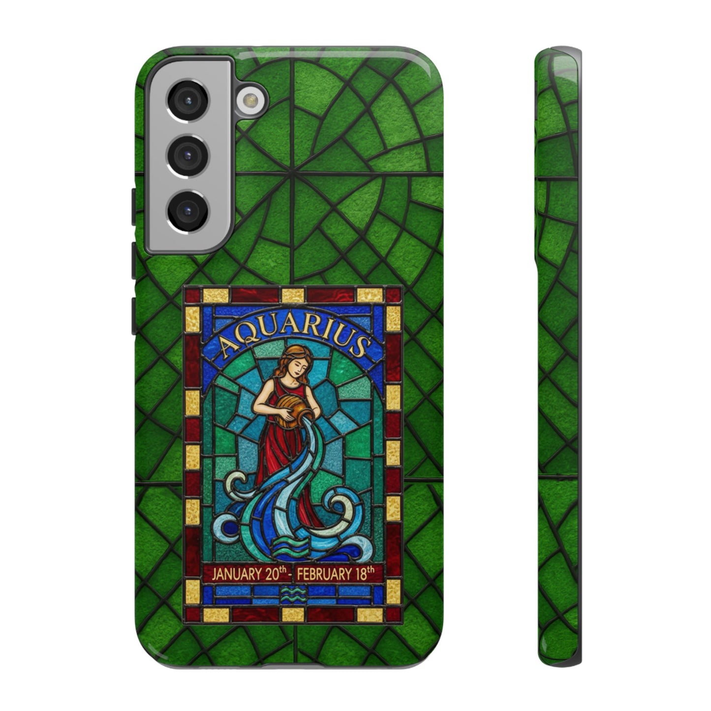 Aquarius Zodiac Stained Glass - Arty Phone Case