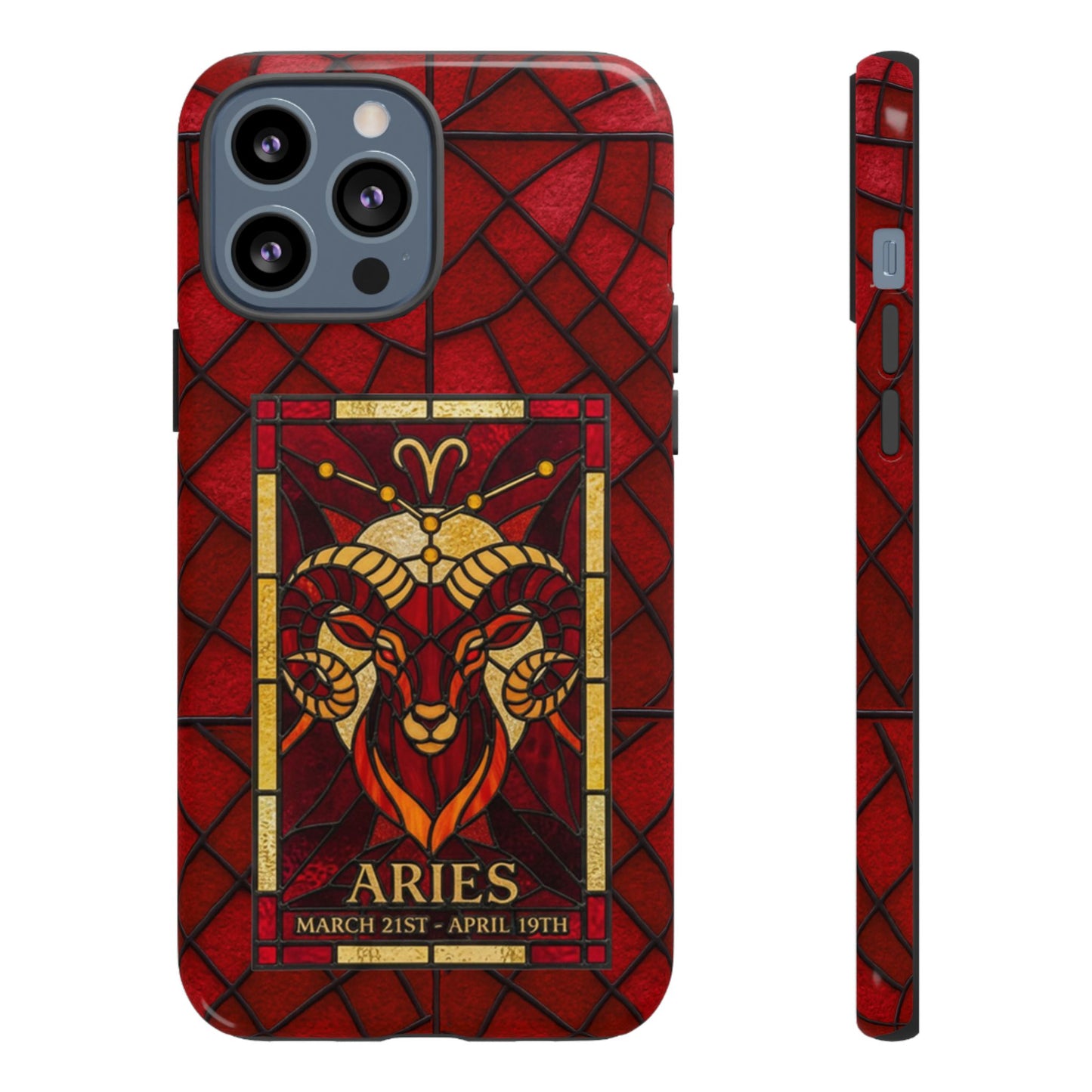 Aries Zodiac Stained Glass - Arty Phone Case