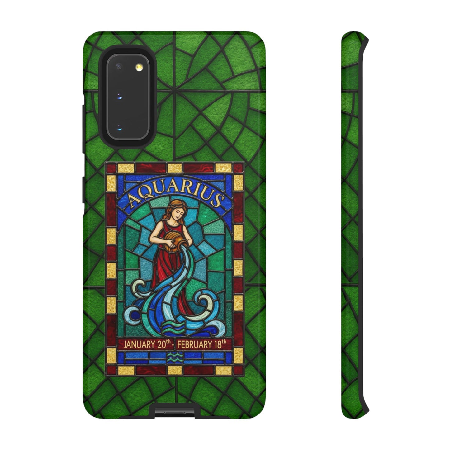 Aquarius Zodiac Stained Glass - Arty Phone Case