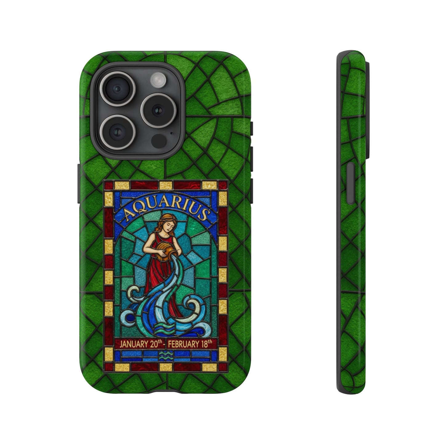 Aquarius Zodiac Stained Glass - Arty Phone Case