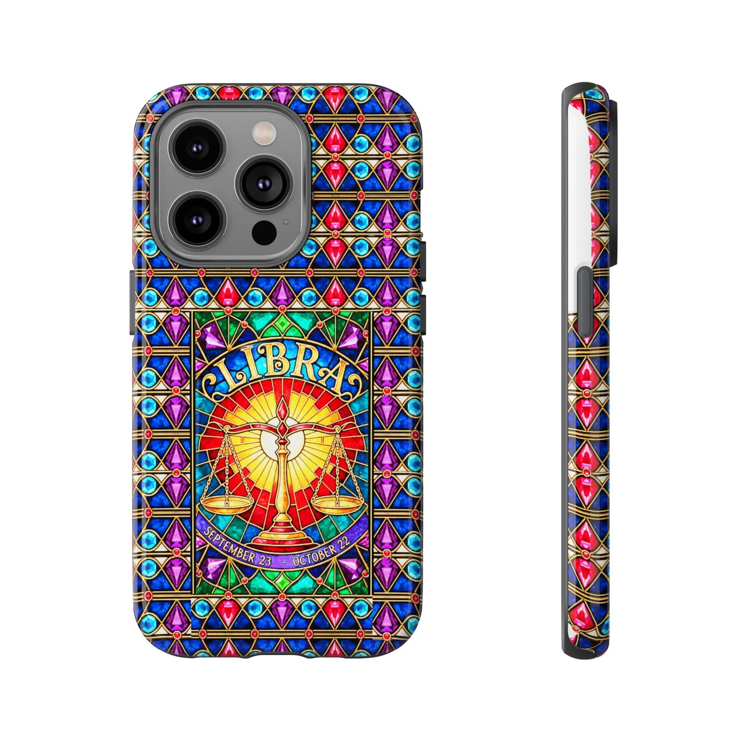 Libra Zodiac Stained Glass - Arty Phone Case