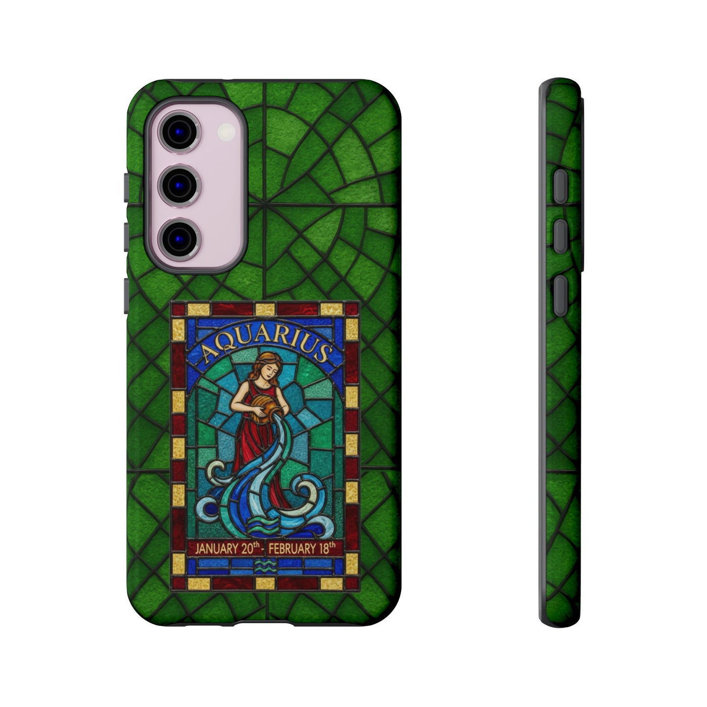 Aquarius Zodiac Stained Glass - Arty Phone Case