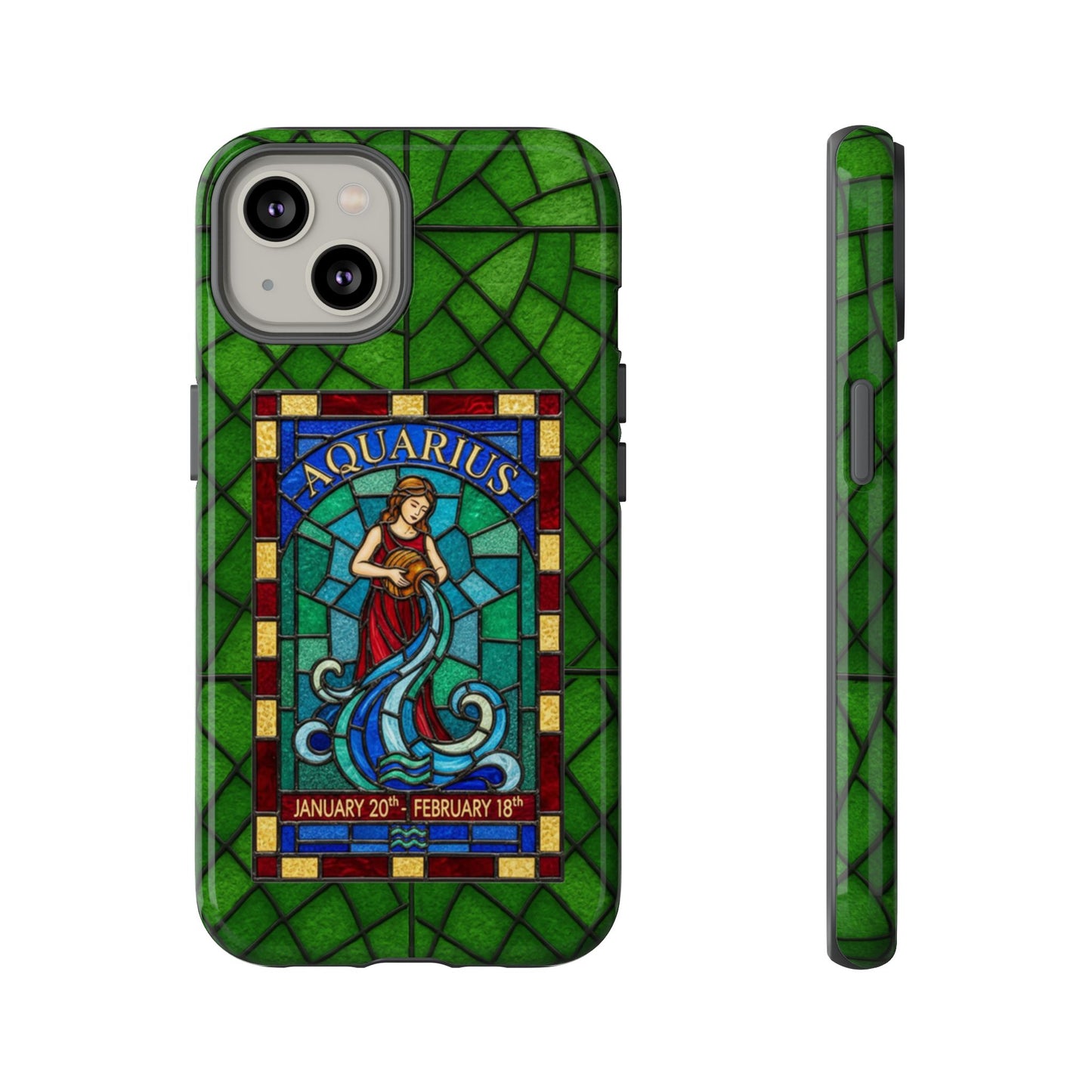 Aquarius Zodiac Stained Glass - Arty Phone Case