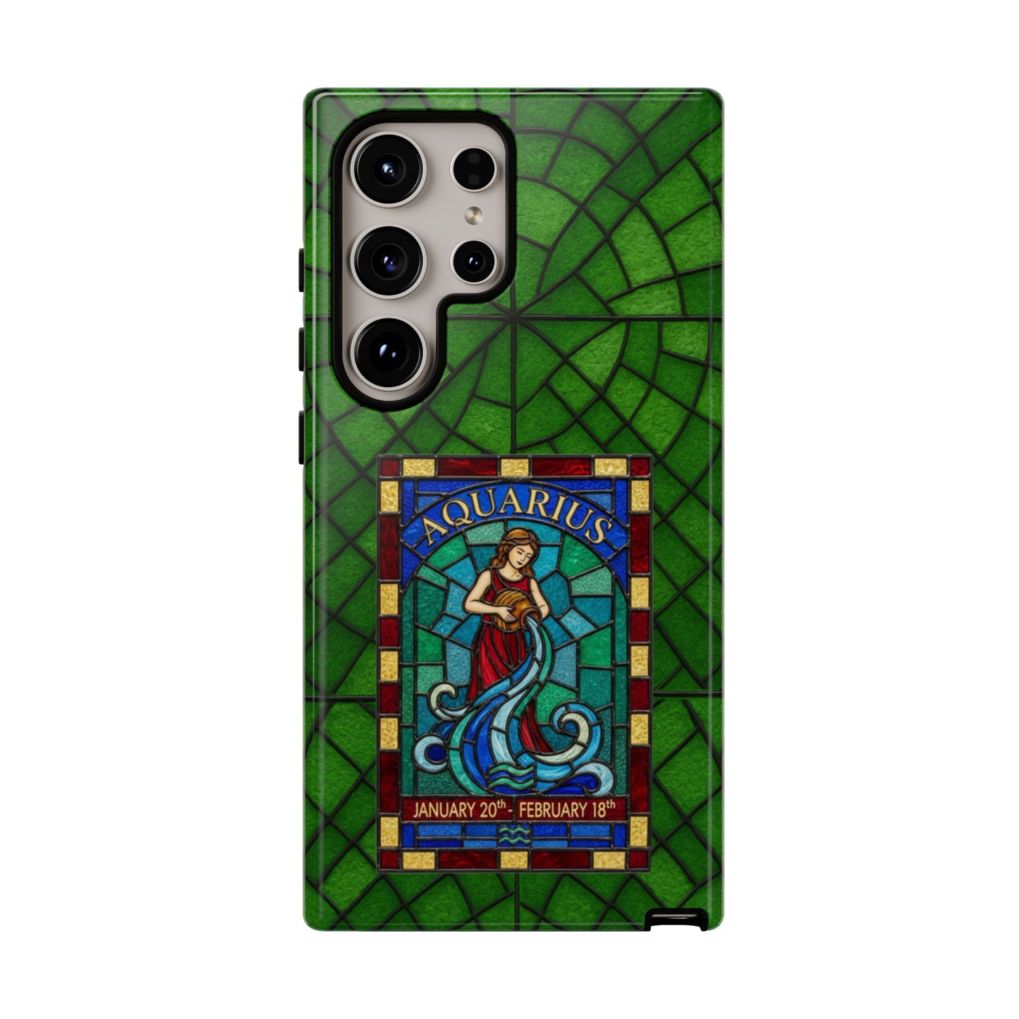 Aquarius Zodiac Stained Glass - Arty Phone Case