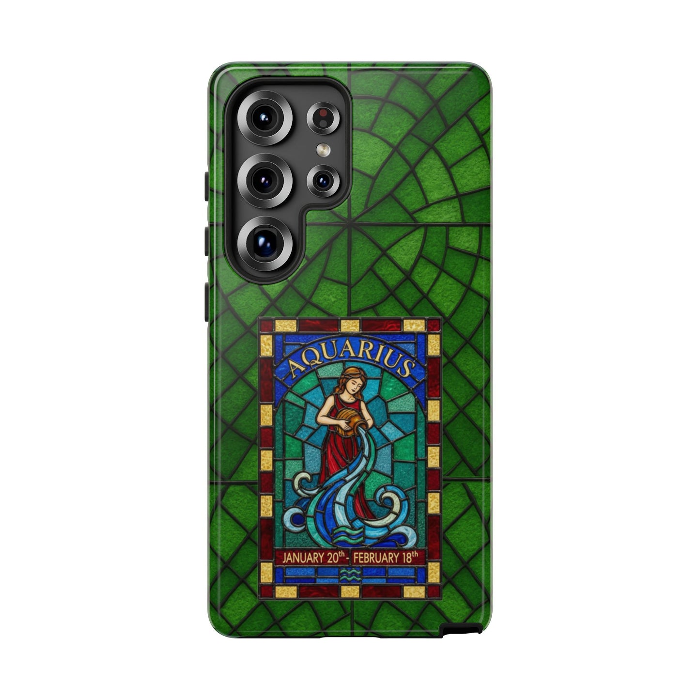 Aquarius Zodiac Stained Glass - Arty Phone Case