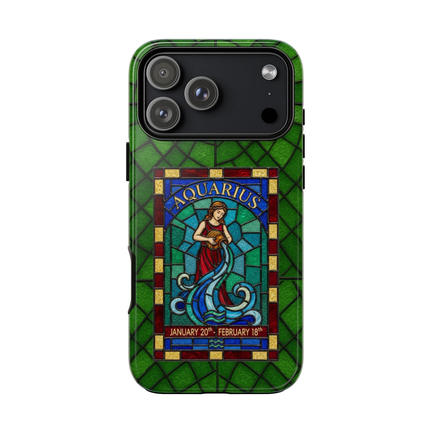 Aquarius Zodiac Stained Glass - Arty Phone Case