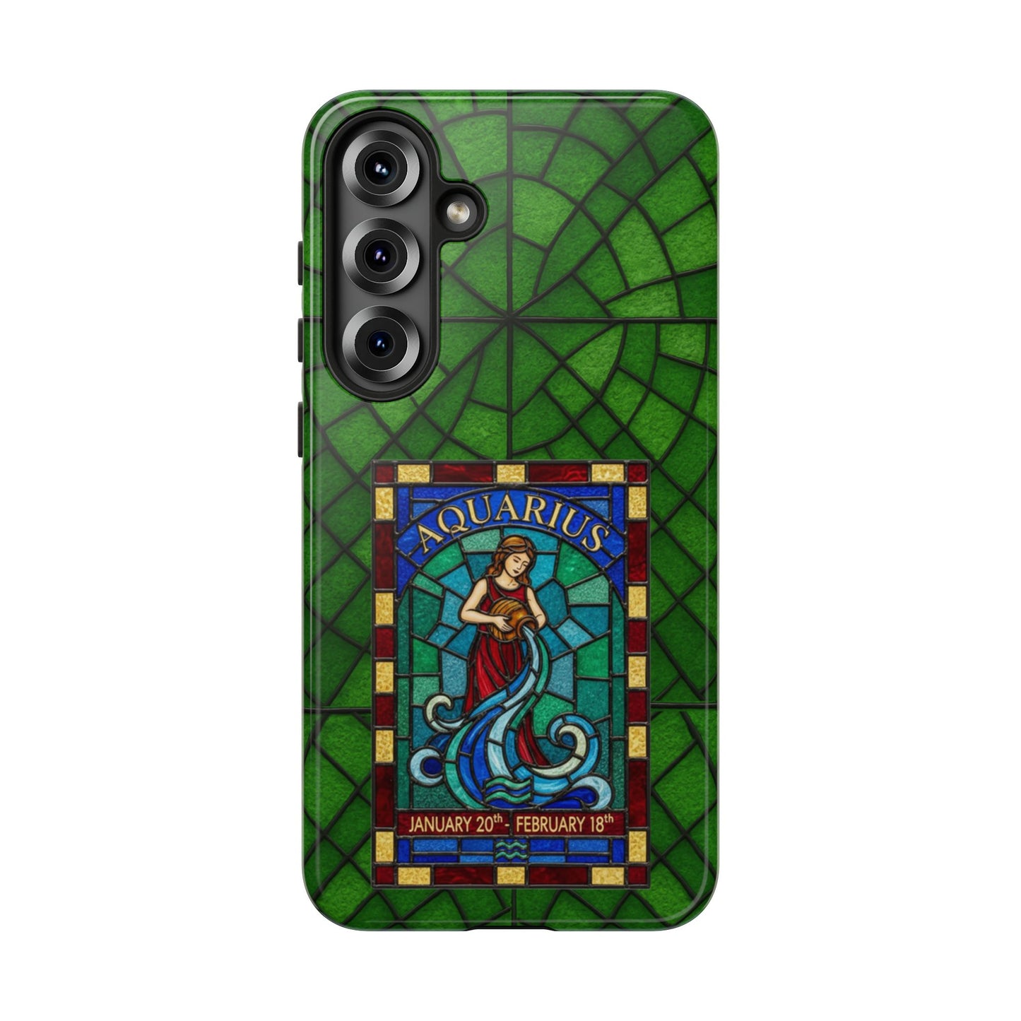Aquarius Zodiac Stained Glass - Arty Phone Case